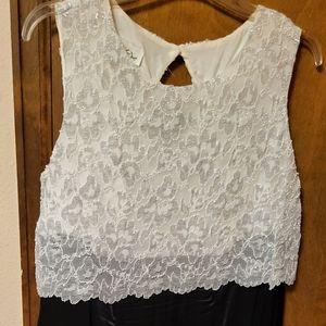 Black with White Lace Size 20W Dress